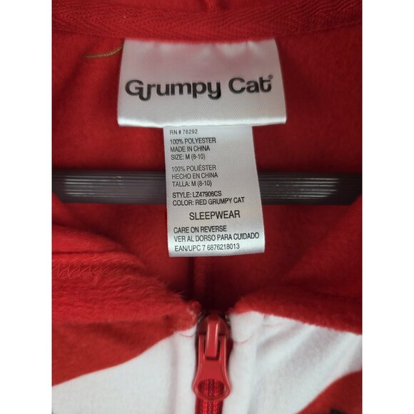 Grumpy Cat Pajama Women's Size Medium Red Ugly Christmas One Piece Sleepwear - Picture 4 of 12